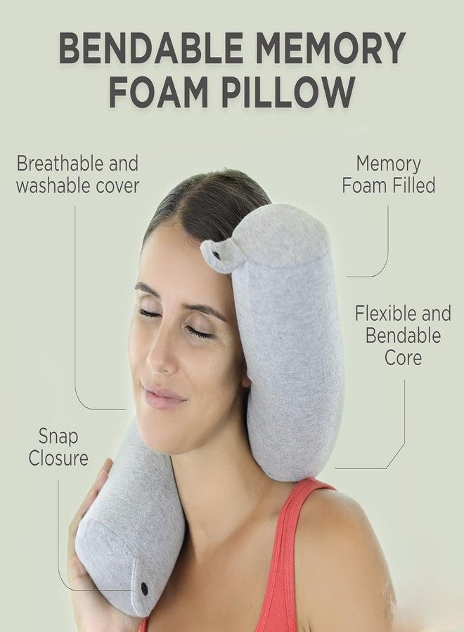 HARSHTI Twist Memory Foam Travel Pillow for Neck, Chin, Lumbar and Leg Support-for Travling on Airplane, Train, Bus or at Home-Adjustable, Bendable Roll Pillow with Washable Cover (1Pcs) - Image 3